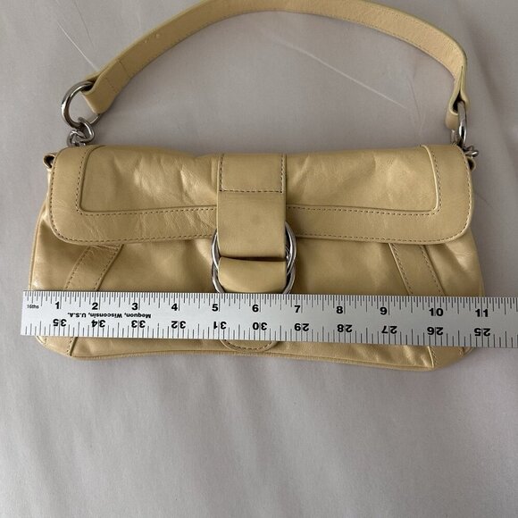 Hobo International Leather Baguette HandBag Purse 11.5x6 Light Yellow Y2K - Picture 9 of 10